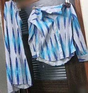 Blue &amp; White Print Matching Set