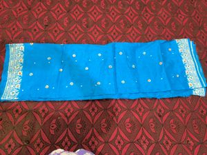 Teal Blue Saree with Blouse