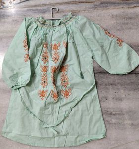 Embroidered Mint Green Tunic
