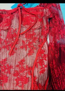 Red Sheer Dress