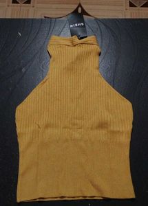 Mustard Halter Neck Top SIZE :- M