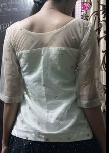 White Trendy Blouse For Lehnga/ Skirts
