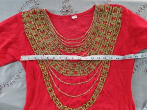 Aline Front Slit Embroided Kurta