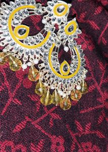 Statement Kundan Chandbali Earrings