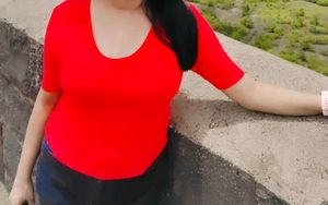 Combo Red Crop Top And charcoal Black Loose High Waist Jeans