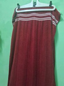 Maroon Striped Towel