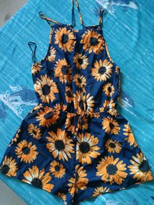 Sunflower Print Romper