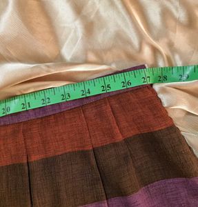 Vintage Striped Pleated Skirt
