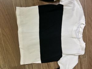 Black &amp; White Long Sleeve Tee