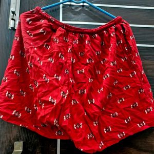 Red Patterned Shorts