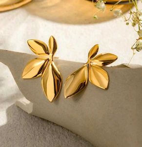 Gold Leaf Drop Earrings