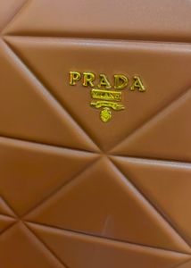 Prada Geometric Quilted Tote Bag – Caramel Brown