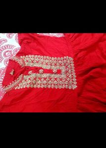 Elegant Red Embroidered Anarkali Kurta