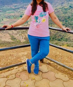 Pink Graphic Print Tee