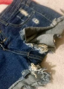 Distressed Denim Shorts