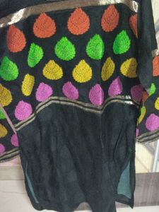 Net Festive Kurta For Women - Black Colour