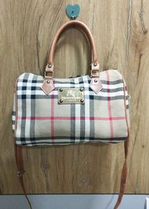 Burberry Plaid Boston Bag
