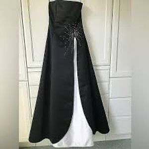 Elegant Black & White Gown