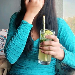 Teal Striped Long Sleeve Top