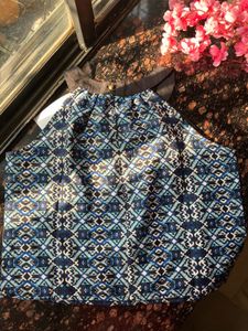 Blue halter neck top