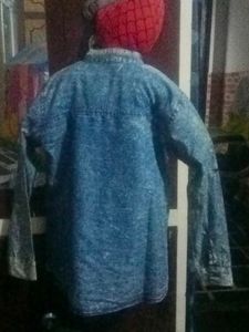 Acid Wash Denim Button-Down