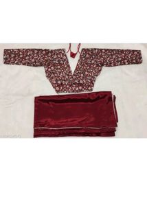 Floral Blouse &amp; Maroon Pants Set