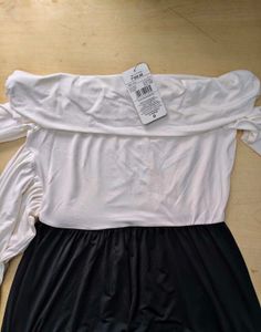 Off Shoulder Draped Fit and Flare Dress 👗