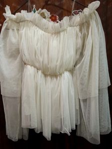 White Floral Top With Beautiful Sleeves