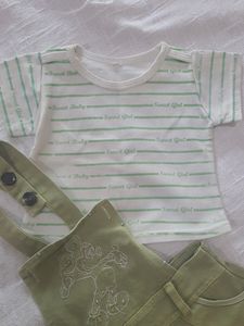 Gallace Frock Suit For Baby Girl Olive White Color