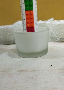 Big Size White Glass Candle Holder