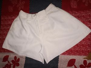 Office White Shorts Cum Skirt Pant