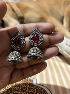Oxidized Silver Earrings Set