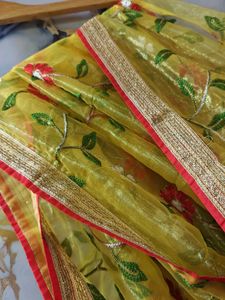 Brand New Embroidery Organza Saree For Kids