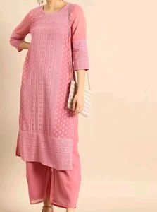 Pink Kurta Palazzo Set