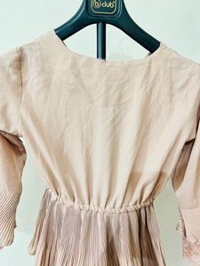 Cute Peach Peplum Top with Bow