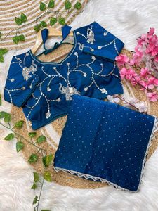 Silk saree with stiched blouse