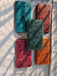 Floral Embossed Leather Wallet