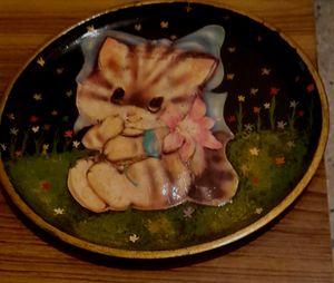Decorative Kitten Clay Painting