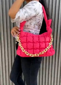 Hot Pink Quilted Korean Knot Bag