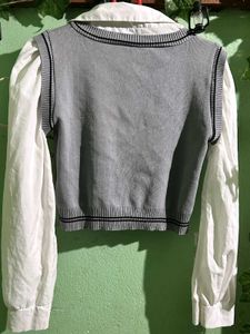 Sweater Vest with Shirt