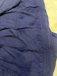 Blue Embroidered Sharara Pants