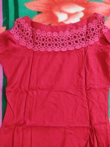Maroon Laced Design Stylish Sleeve Top