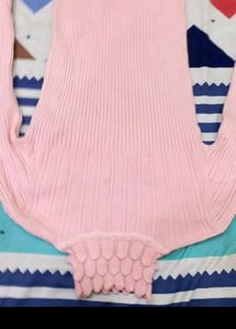 Pink High Neck Top