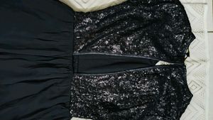 Maxi Black Party Wear Sequins Dress
