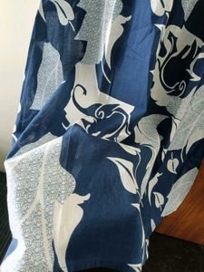 Blue &amp; White Cotton Salwar Kameez Suit