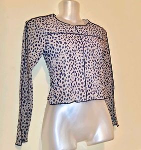 Size S Animal Print Sheer Top