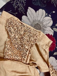 Beautiful Sequin Work Brand New Golden Blouse