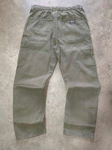 Vintage ZARA 1975 Green Denim Carpenter Pant
