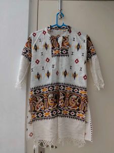 White Cotton Kurti Never Worn