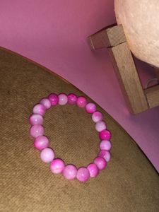 Real Pink Beaded Bracelet